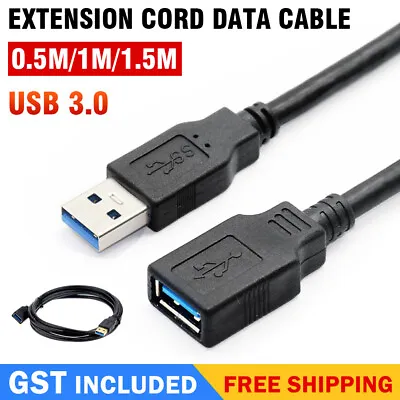 $6.11 • Buy 1/2x USB 3.0 SUPERSPEED EXTENSION CORD DATA CABLE MALE TO FEMALE FOR FAST WORK