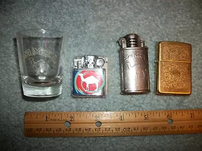 Vintage Set Of 3 Camel Cigarette Lighters And Shot Glass. Unopened! • $24.95