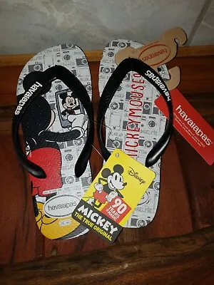 NWT - Havaianas - Mickey Mouse 90 Year Anniversary-Women's Flip Flops- Size 9/10 • $23.99