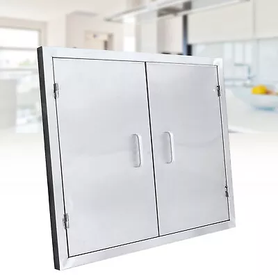$61.37 • Buy Stainless Steel Access Door Kitchen BBQ Double Door Cabinet Wall Hanging Outdoor