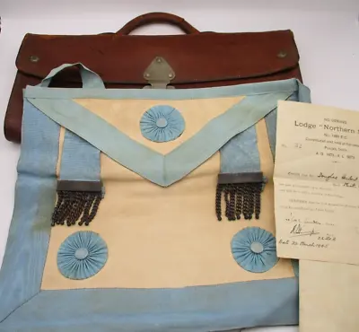 A Good Masonic Apron In Case - Northern Star Lodge India 1945 • £60