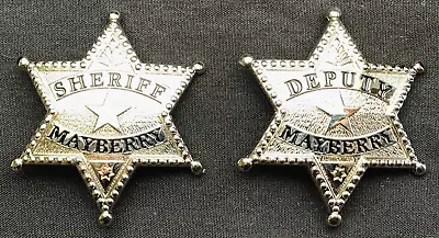Andy Griffith TV Show - SHERIFF & DEPUTY Mayberry Prop Replica Metal Badge Set • $69.99