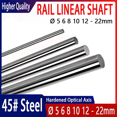 Ø5-22mm Chromed 45# Steel Round Bar Hardened Rod Rail Linear Shaft Optical Axis • $9.35