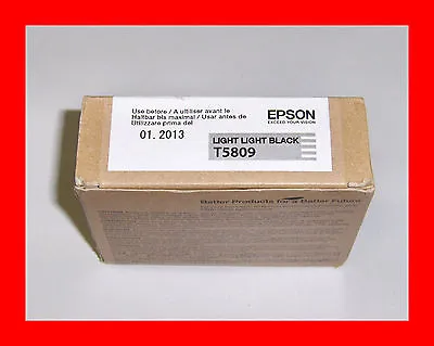 Genuine Epson T5809 Pro 3800 3880 Light Light Black Ink T580900 W/exp 03-2018 • $66.89