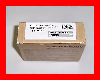 Genuine Epson T5809 Pro 3800 3880 Light Light Black Ink T580900 W/exp 12-2022 • $74.89