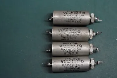 Lot Of Four Sprague Vitamin Q 1.0 UF 100 Vdc Audio Tone Paper/Oil NOS Capacitors • $26.99