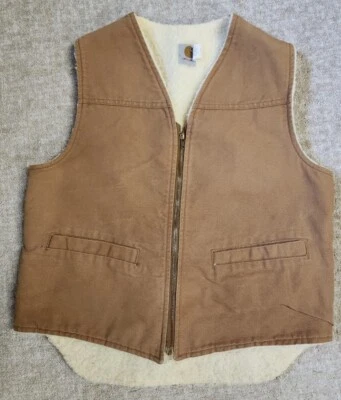 $55.60 • Buy Vintage Carhartt Sherpa Lined Vest Size Large 80s/90s 6SV