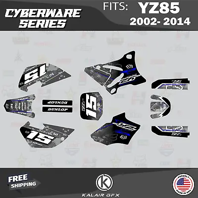 Graphics Kit For Yamaha YZ85 (2002-2014) YZ 85 Cyberware - BLUE • $103.59