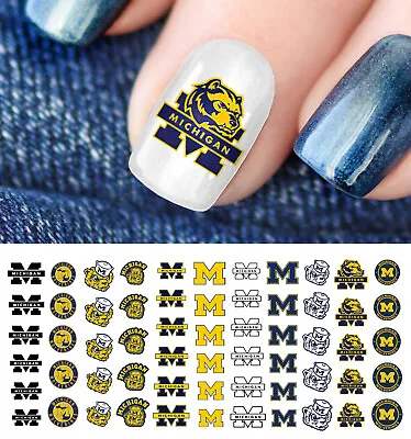 Michigan Wolverines College Sports Team Nail Art Decals - Salon Quality! • $4.99