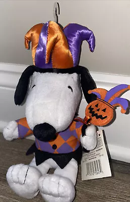 Hallmark Peanuts Snoopy Halloween Jester Mini Stuffed Plush Dog 9  NWT Pumpkin🎃 • $17.99