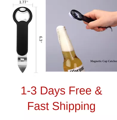 Magnetic Bottle And Can Opener For Refrigerator Stainless Steel Church Key Opene • $12.49