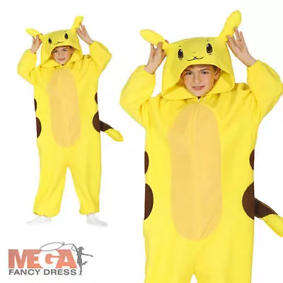 Kids Pikachu Boys Pokemon Fancy Dress Halloween Character Dress Up Costume UK • £9.99