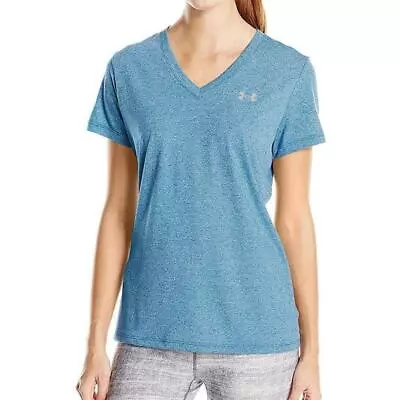 Under Armour Threadborne Womens Running Top Blue Short Sleeve T-Shirt XS 8 S 10 • £8.90