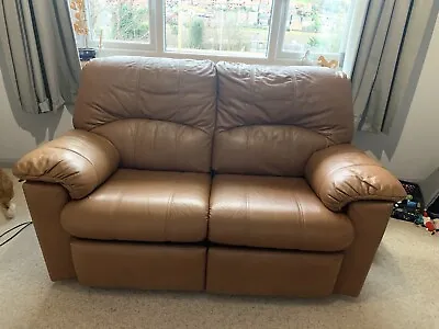 Two Seater G Plan Leather Sofa Electric Recliner Brown /Tan • £400