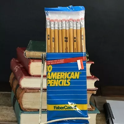 Faber Castell American 10 Pencils Pack Bonded No. 2 Lead Real Wood Vintage • $17.99