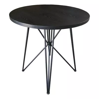 Pemberly Row Farmhouse Metal Round Table In Black And Gunmetal • $230.28