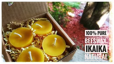 Gift Boxed Set Of 4 Organic Hand-Poured Beeswax Votive Candles • $12.99