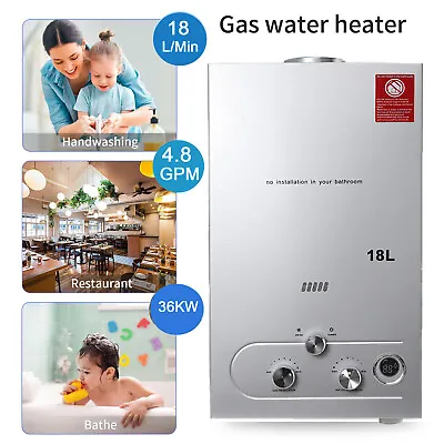 CO-Z 6L/18L Instant Hot Water Heater 36kw Gas Boiler Tankless LPG Water Boiler • £79.98