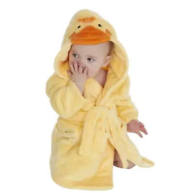 Personalised Baby Chick Dressing Gown | Hooded Fleece Bath Robe • £28