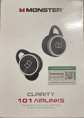 Monster Clarity 101 AirLinks Wireless In Ear Headphones BLACK NEW • $50