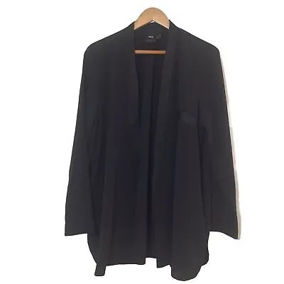 ASOS MATERNITY Open Front Tuxedo Style Kimono Jacket Satin Accents Size 14 • $15.99