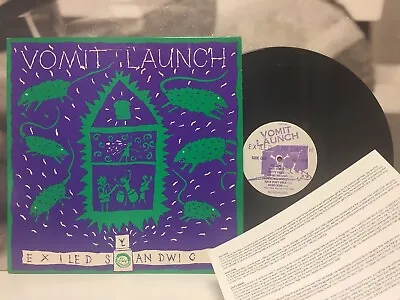 Vomit Launch - Exiled Sandwich LP Ex/Ex+ 1988 US Rat Box Records R-Box 003 • $21.18