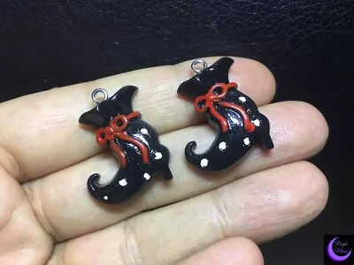 2 Halloween Acrylic Charms ~ Halloween Charms ~ Witch Pendants ~ Witch Boots • £2.20