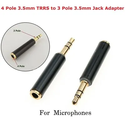 3.5mm TRRS 4 Pole To TRS 3 Pole Male Female Microphone Jack Converter Adapter • £2.69