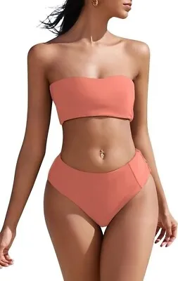 $12.99 • Buy ZAFUL Women's  Strapless Bikini  S (4) NWT Light Salmon*