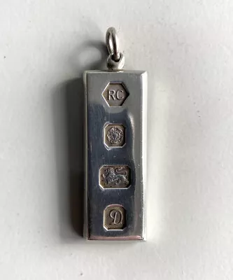£45 • Buy Sterling Silver Ingot Pendant 1oz Sheffield 1978