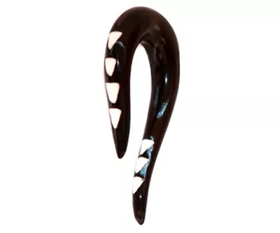 Ear Gauge Stretcher Tribal Expander Pair Carved Buffalo Horn/Bone Inlay Hook • $22