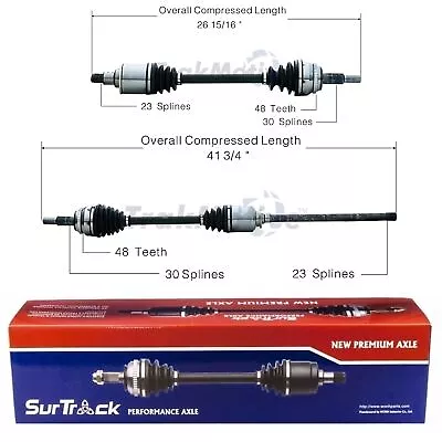 SurTrack Pair Set Of 2 Front CV Axle Shafts For Toyota Sienna AWD 2004-2010 • $132.95