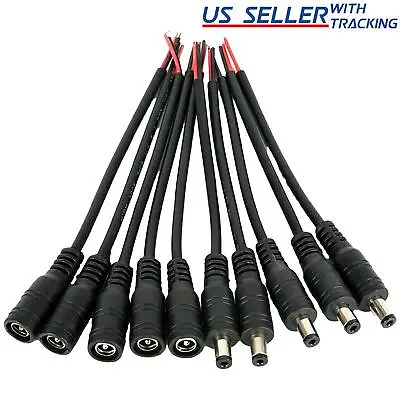 5pair 12V 5.5x2.1mm Male + Female DC Power Socket Jack Connector Cable Plug Wire • $5.69