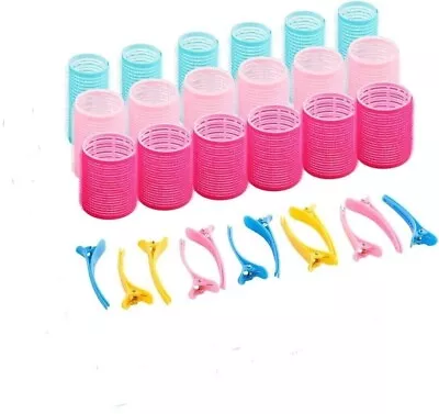 Hair Rollers Set (30Pcs) (6 Large 6 Medium 6 Small) 12 Duckbill Hair Clips • £5.48