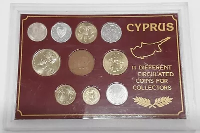 Cyprus UNC Ten Different Coin Set - Various Dates In Plastic Holder--See Photos • $14.95