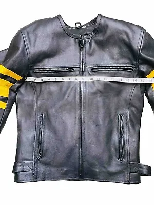 Leather Motorcycle Jacket USA MADE Premium Leather With Armor SMALL Mint • $40