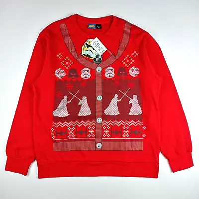 $24.59 • Buy Star Wars Christmas Sweater Mens Size XL Galactic Empire Darth Vader Sweatshirt