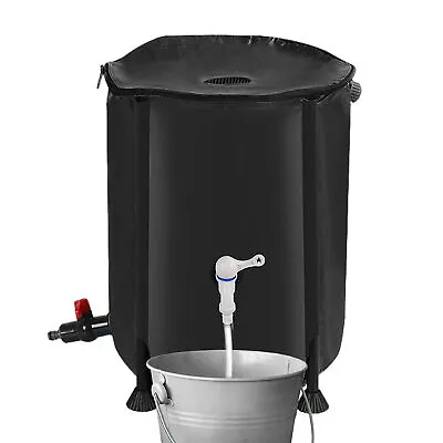 200L Gallon Collapsible Rain Water Barrel Tank Butt Storage Spout Collector • £52.33