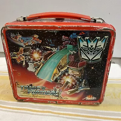 1986 Transformers Aladdin Metal Lunchbox No Thermos Rare Vintage • $35