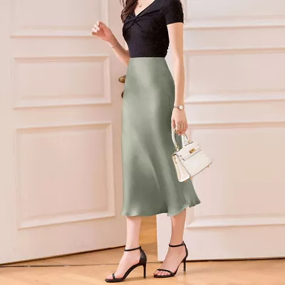 Satin Skirt Women's Glossy Slimming Silk • $18