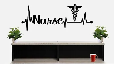 Nurse Caduceus Heartbeat Lifeline Wall Decal BG 502 Doctor Medical First Aid Kit • $11.96