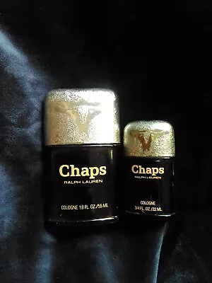 Vintage Chaps Ralph Lauren Cologne Close To Full 1.8 Fl Oz/55ml & 22ml Bottles • $25