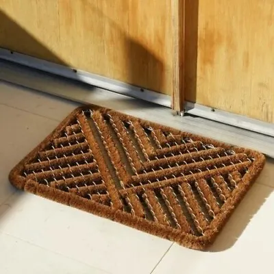 39x59cm Large Boston Door Mat Scraper Metal Coir Wire Brush Entrance Mat Outdoor • £18.49