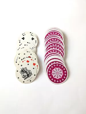 Vintage Round Playing Cards Lot Double Deck Pink • $13.99