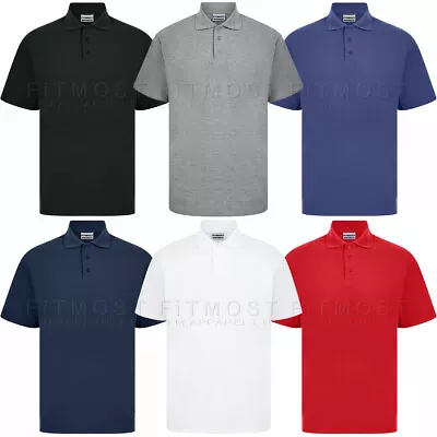 £8.95 • Buy Mens Polo Shirts Short Sleeve Premium Regular Fit Pique Work Casual Plain Top