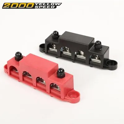 5/16  12V 250A 4 Post Busbar Bus Bar Power Distribution Block With Cover 2Pc • $13.09