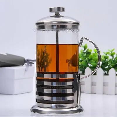 Coffee Maker Glass Stainless Steel Cafetiere French Filter Plunger 350ml / 3-cup • £7.39