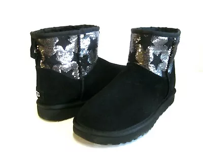 Ugg Classic Mini Sequin Stars Women Boots Suede Black Us 7 /uk 5 /eu 38 /jp 24 • $119.99