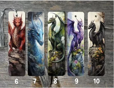 Watercolor Dragon Fantasy Metal Bookmarks • $6.40