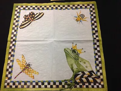 1 NEW MacKenzie Childs Frog Paper Cocktail Napkin For Decoupage • $3